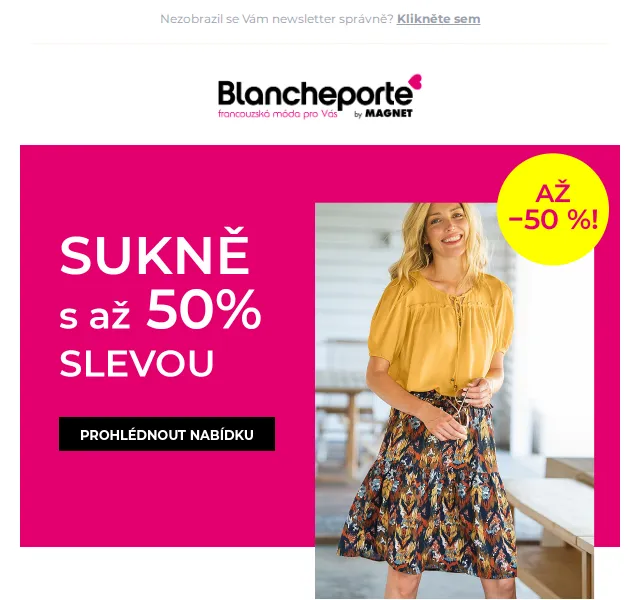 Blancheporte: Sleva až 50 % na sukně – červen 2026 | Nuslet.cz