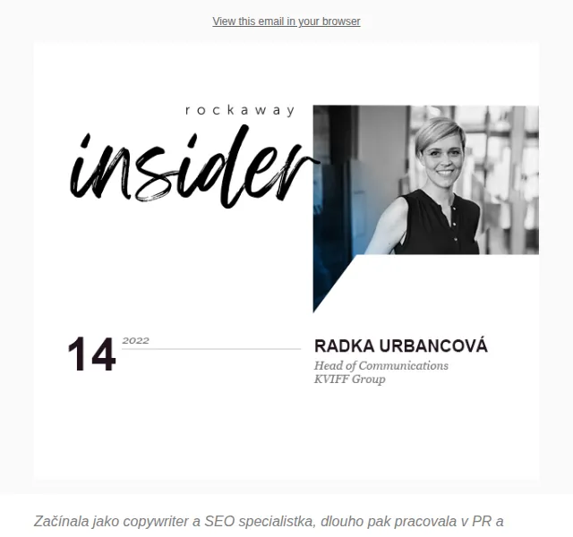 Rockaway Insider: Rozhovor s Radkou Urbancovou – červenec 2026 | Nuslet.cz