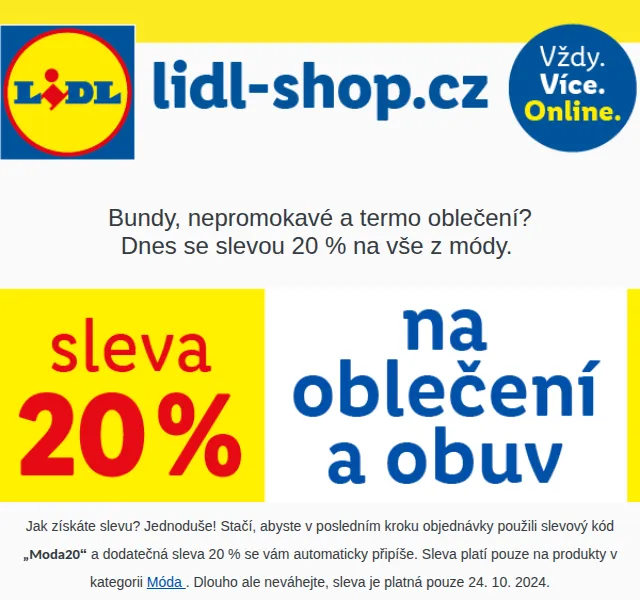 Lidl: Móda se slevou 20 % – červenec 2026 | Nuslet.cz