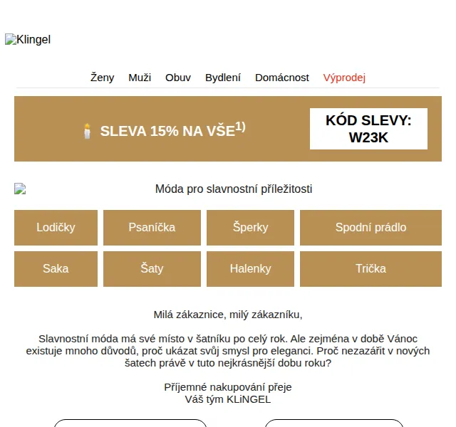 KLiNGEL: 15% sleva na vše + dárek zdarma – prosinec 2023 | Nuslet.cz