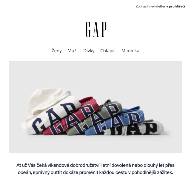 GAP: Pohodlné oblečení na cesty – červen 2026 | Nuslet.cz