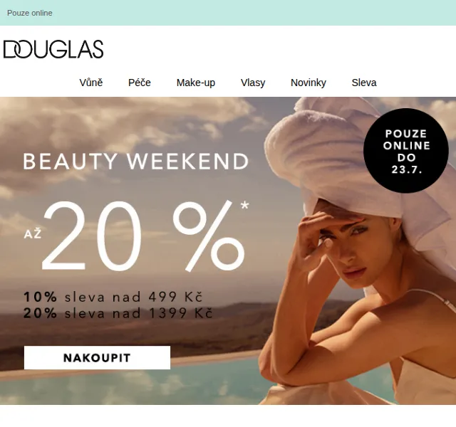 Douglas CZ: Sleva až 20 % na Beauty weekend – červenec 2026 | Nuslet.cz