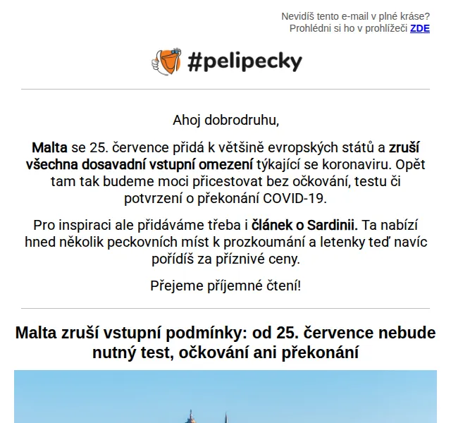 Tereza z Pelipecky.cz: Malta ruší omezení + letenky – červen 2026 | Nuslet.cz