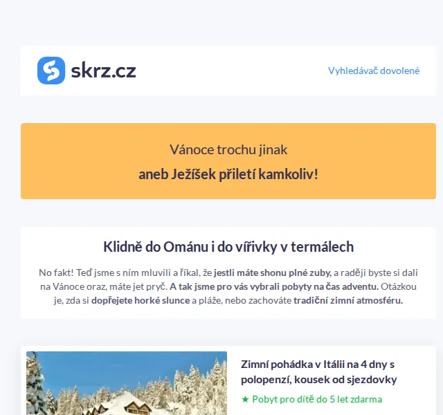 Skrz: Vánoce u moře od 5 990 Kč – červenec 2026 | Nuslet.cz