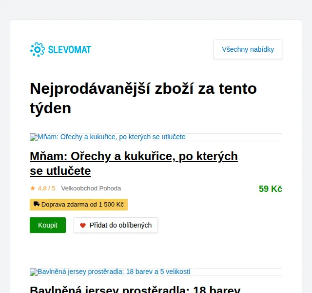 Slevomat: Ořechy a kukuřice od 29 Kč – červen 2026 | Nuslet.cz