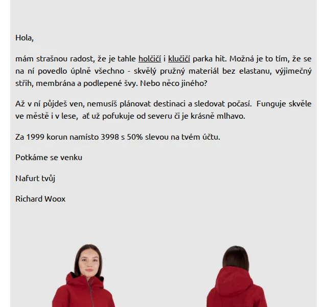 Richard Woox: Parka s 50% slevou – červen 2026 | Nuslet.cz