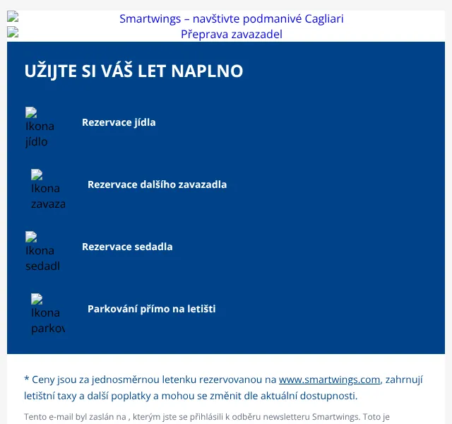 Smartwings: Letenky do Cagliari od 2 949 Kč – duben 2026