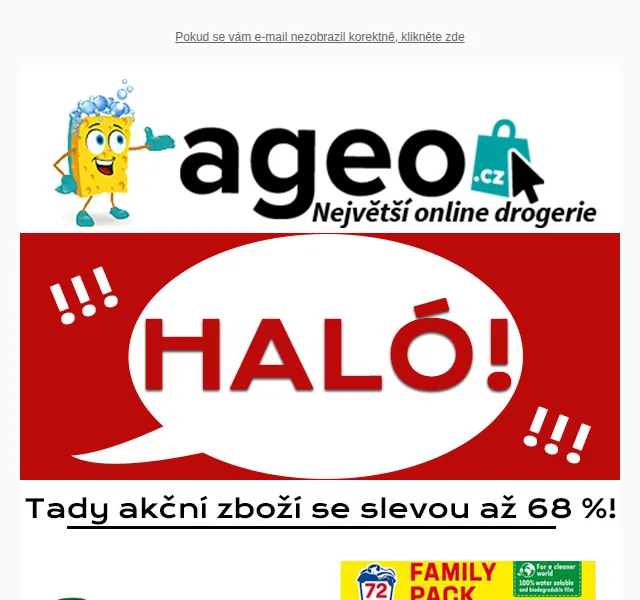 Ageo.cz: Slevy na drogerii, kosmetiku a dárky – červen 2026 | Nuslet.cz