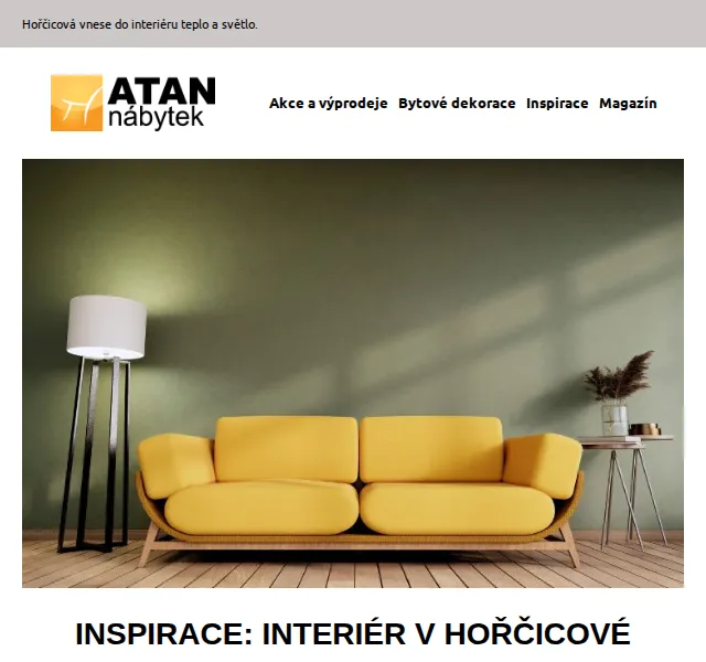ATAN nábytek: Inspirace interiér v hořčicové barvě – červen 2026 | Nuslet.cz