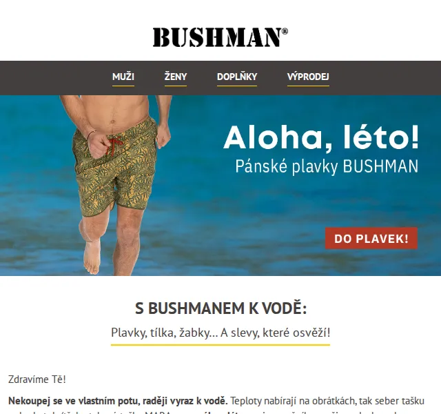 BUSHMAN: letní slevy 50 % – červen 2026 | Nuslet.cz