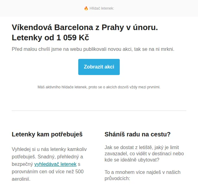 Cestujlevne.com: Barcelona letenky od 1 059 Kč – únor 2026 | Nuslet.cz