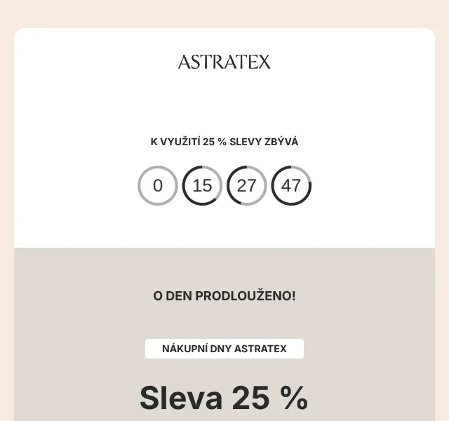Astratex.cz: Sleva 25 % na prádlo – slevový kód SAVE25