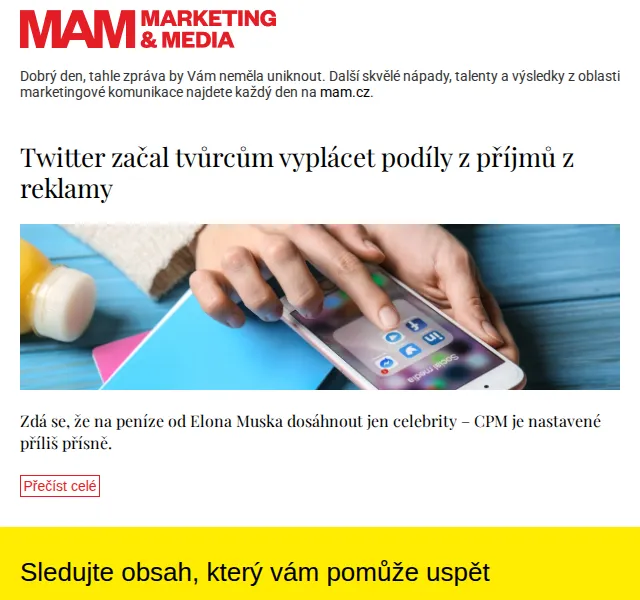 Marketing & Media: Twitter vyplácí podíly z reklamy – červenec 2026 | Nuslet.cz