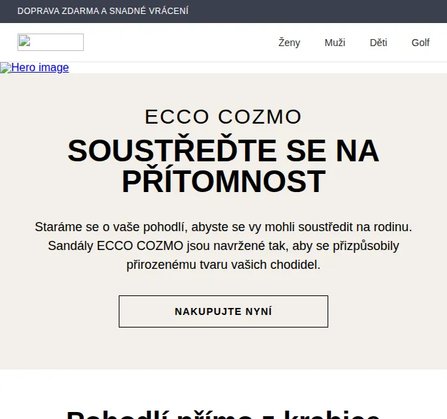 ECCO: sandály COZMO s dopravou zdarma – červenec 2026 | Nuslet.cz