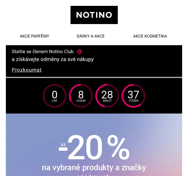 Notino: Slevy až 20 % na parfémy a kosmetiku – září 2026