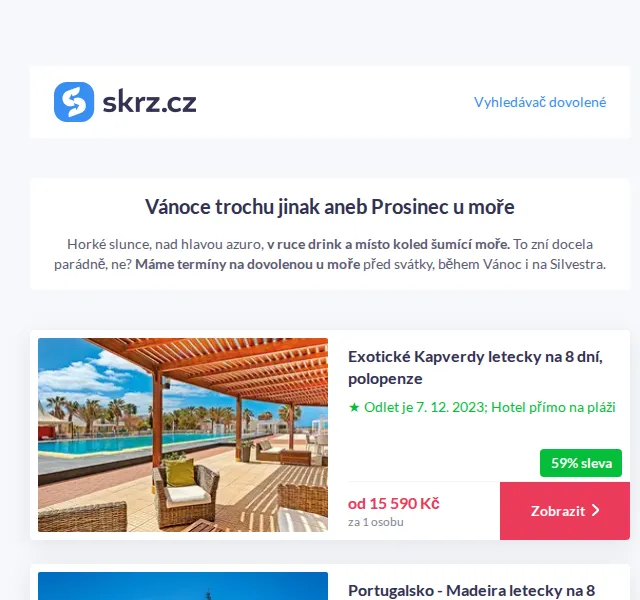 Vánoce na Skrz: Dovolená u moře až 61 % sleva – červen 2026 | Nuslet.cz