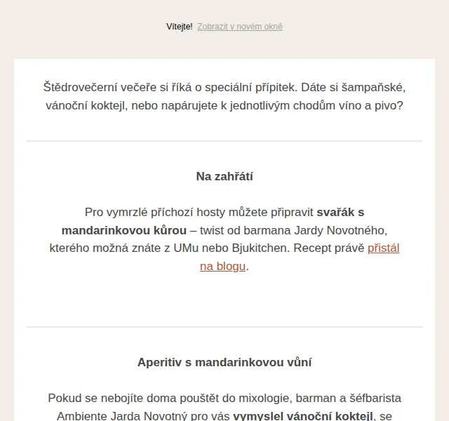 Jídlo a radost: Vánoční pití – červenec 2026 | Nuslet.cz