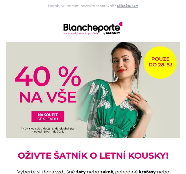 Blancheporte: 40% sleva na letní módu – červen 2026 | Nuslet.cz