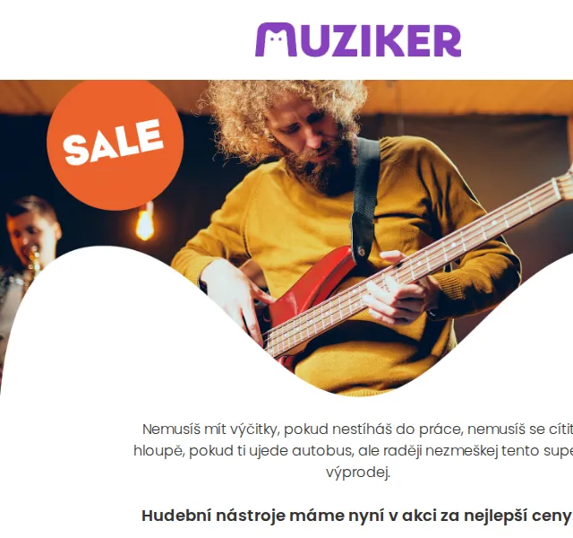 Muziker: Výprodej hudebních nástrojů a sportovních potřeb – červen 2026 | Nuslet.cz