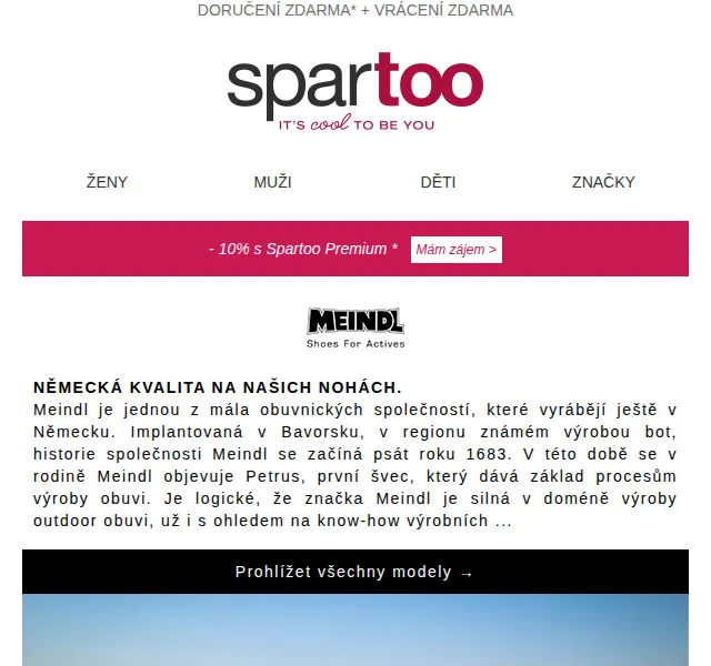 Spartoo.cz: Doručení zdarma – značky Meindl, Sorel, Ralph Lauren – červen 2026 | Nuslet.cz