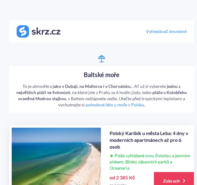 Vánoce na Skrz: Baltské moře od 2 385 Kč – červenec 2026 | Nuslet.cz