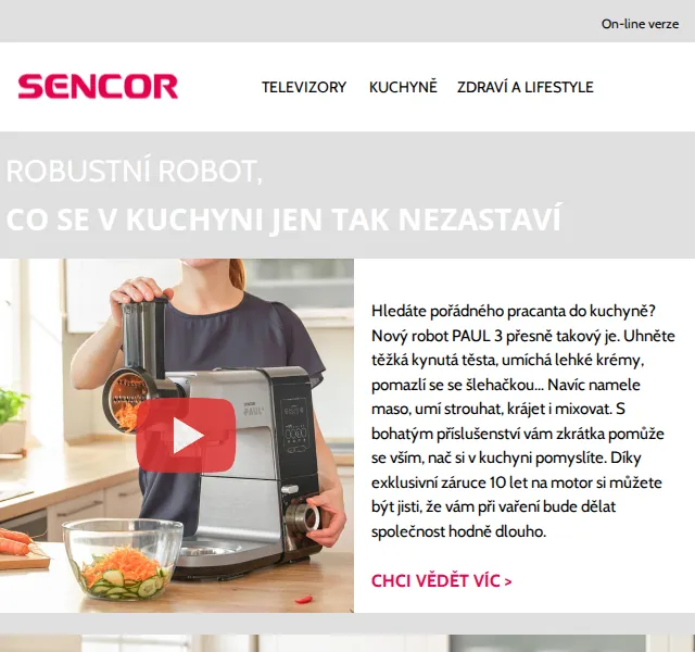 Sencor: 20% sleva na vybrané produkty – červenec 2026 | Nuslet.cz