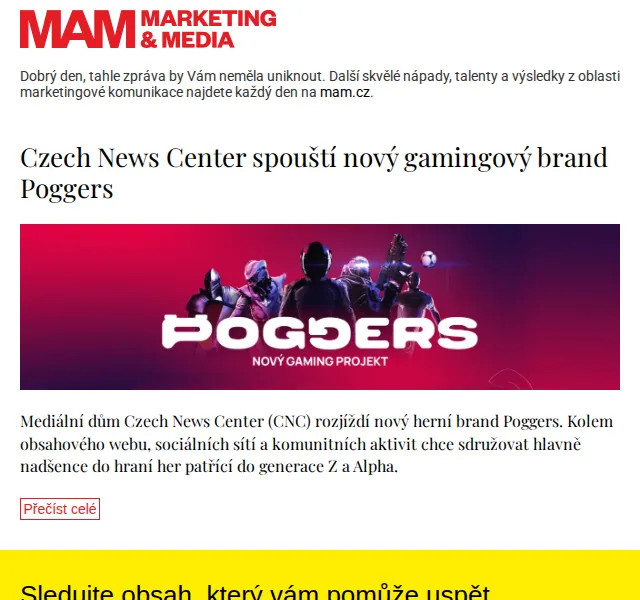 Marketing & Media: Czech News Center spouští Poggers – červenec 2026 | Nuslet.cz