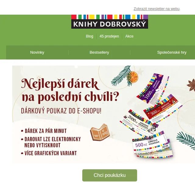 KnihyDobrovsky.cz: Dárkové poukázky od 100 Kč – červenec 2026 | Nuslet.cz