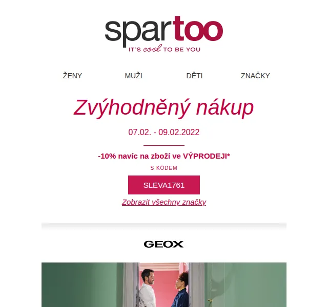 Spartoo: -60% Geox, Pikolinos, Jonak a další – červen 2026 | Nuslet.cz