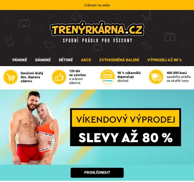Lukáš z Trenýrkárna.cz: Víkendový výprodej až 80 % – červen 2026 | Nuslet.cz