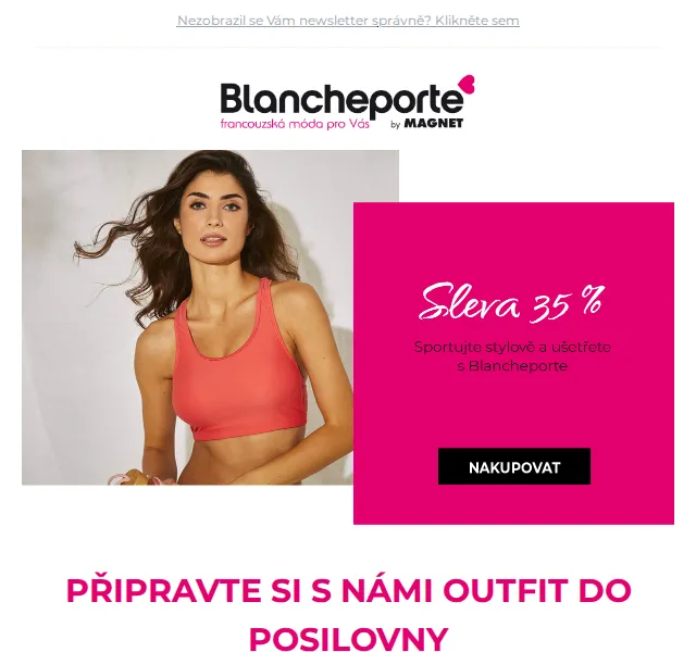Blancheporte: Outfity na trénink a sleva 35 % – červen 2026 | Nuslet.cz