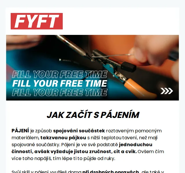 Zuzka | FYFT.cz: Pájení pro začátečníky – páječky a stavebnice – červen 2026 | Nuslet.cz