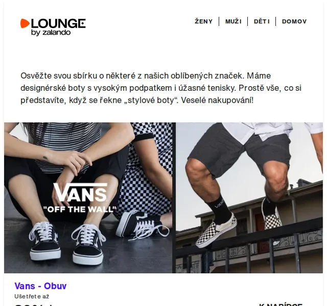 Lounge by Zalando: Boty Vans, UGG, TOMS až 80 % – červenec 2026 | Nuslet.cz
