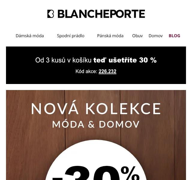 Blancheporte: 30 % sleva na módu – říjen 2026