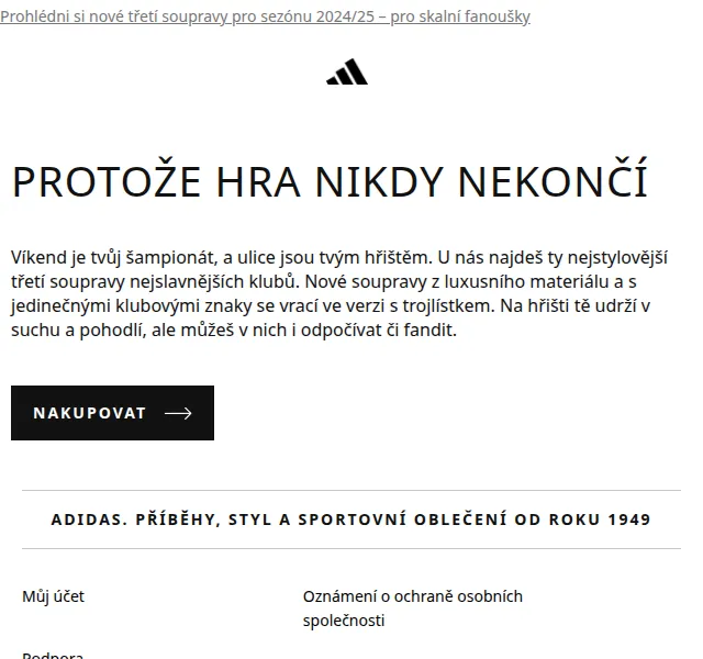 Adidas: Nové třetí soupravy 24/25 – červen 2026 | Nuslet.cz