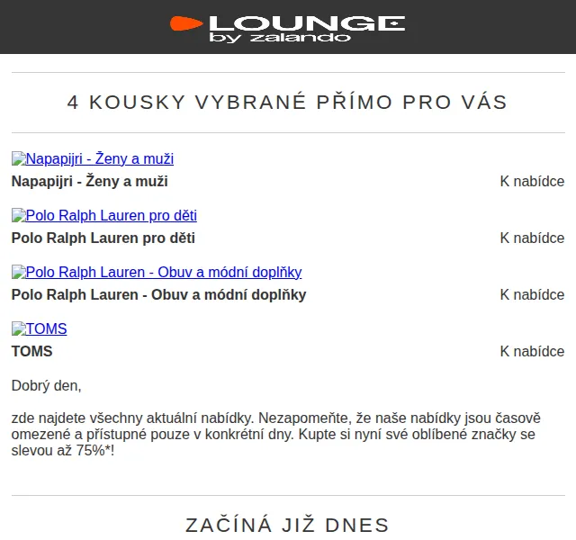 Lounge by Zalando: Napapijri, Polo Ralph Lauren, TOMS – červen 2026 | Nuslet.cz