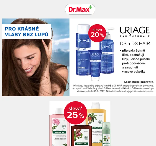 Dr.Max E-shop: Vichy Dercos a Klorane vlasová péče – září 2022 | Nuslet.cz