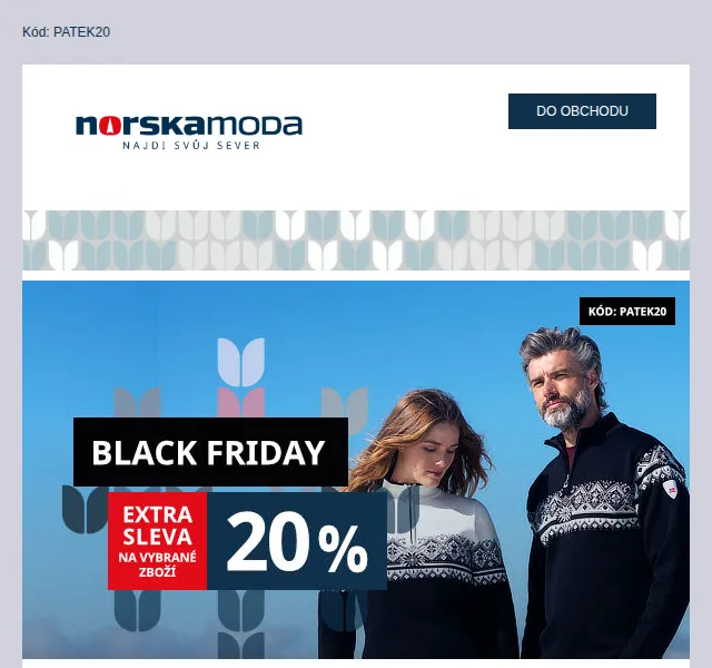 Norskamoda.cz: Sleva 20 % na Merino vlnu + Black Friday – červen 2026 | Nuslet.cz