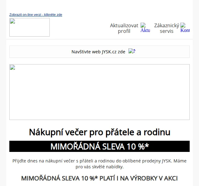 JYSK: VIP sleva 10 % na nákupní večer – červen 2026 | Nuslet.cz