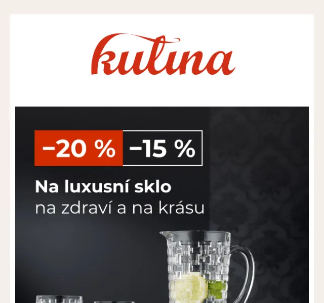 KULINA.cz: sleva 20 % na luxusní sklo – červen 2026 | Nuslet.cz
