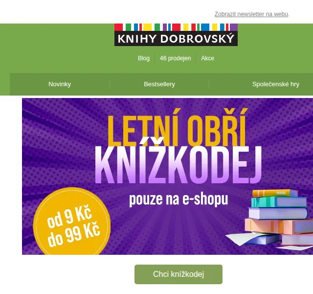 KnihyDobrovsky.cz: Knižkodej – knihy od 9 do 99 Kč – červen 2026 | Nuslet.cz
