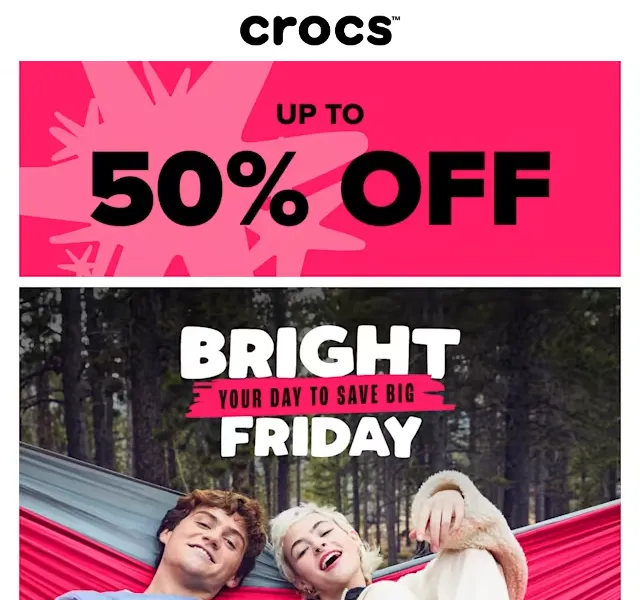 Crocs Bright Friday: sleva až 60 % – červen 2026 | Nuslet.cz