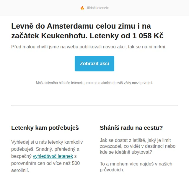 Cestujlevne.com: Letenky do Amsterdamu od 1 058 Kč – červen 2026 | Nuslet.cz