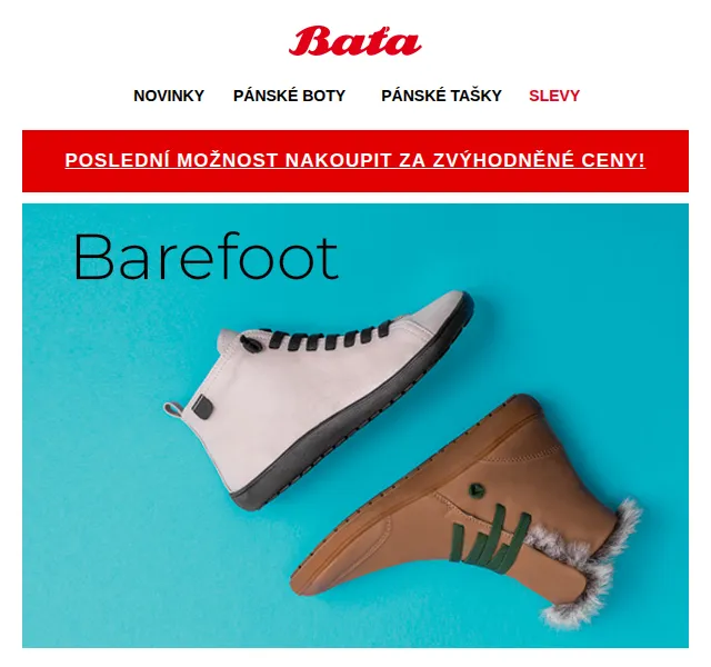 Baťa: Zimní barefoot kolekce – červen 2026 | Nuslet.cz
