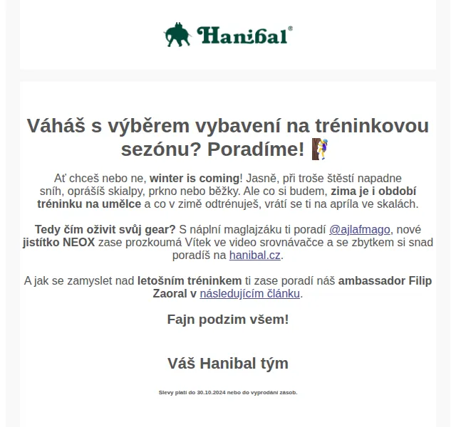Hanibal.cz: Slevy na tréninkové vybavení – červenec 2026 | Nuslet.cz