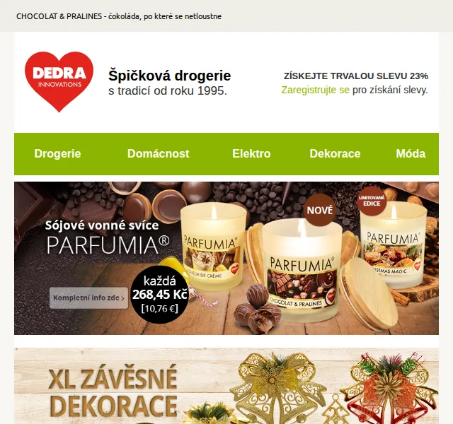 Novinky DEDRA INNOVATIONS: Trvalá sleva 23 % na drogerii – červen 2026 | Nuslet.cz