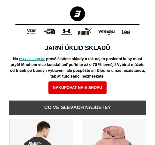 ESPACE: Jarní úklid skladů až 70 % – červen 2026 | Nuslet.cz