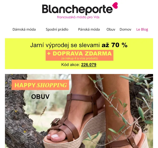 Blancheporte: Výprodej obuvi až -70 % | Květen 2026