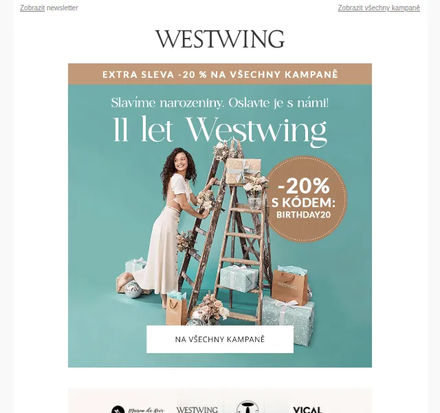 Westwing: Narozeninová sleva -20% na vše – červen 2026 | Nuslet.cz