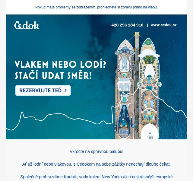Čedok: Vlakem i lodí za skvělou cenu – červenec 2026 | Nuslet.cz